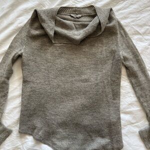 Helmut Lang Olive Green/Grey Cowl Neck Sweater Size Small
